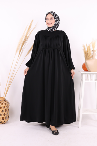 Kalp Robalı Elbise 6016 Siyah 