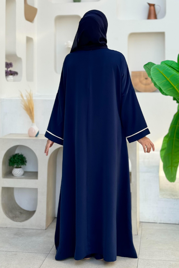 Cepli Şerit Detaylı Elbise 6018 Lacivert - 2