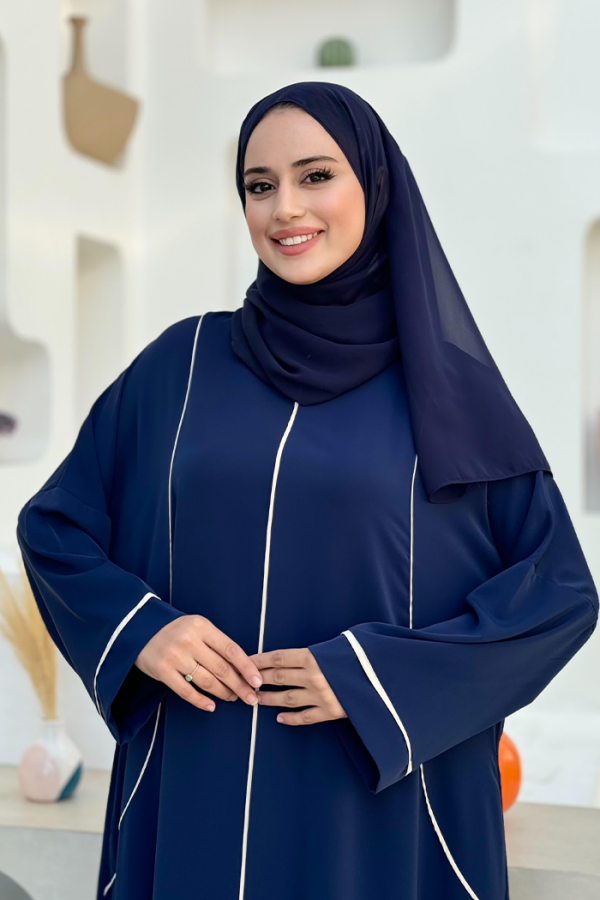 Cepli Şerit Detaylı Elbise 6018 Lacivert - 4