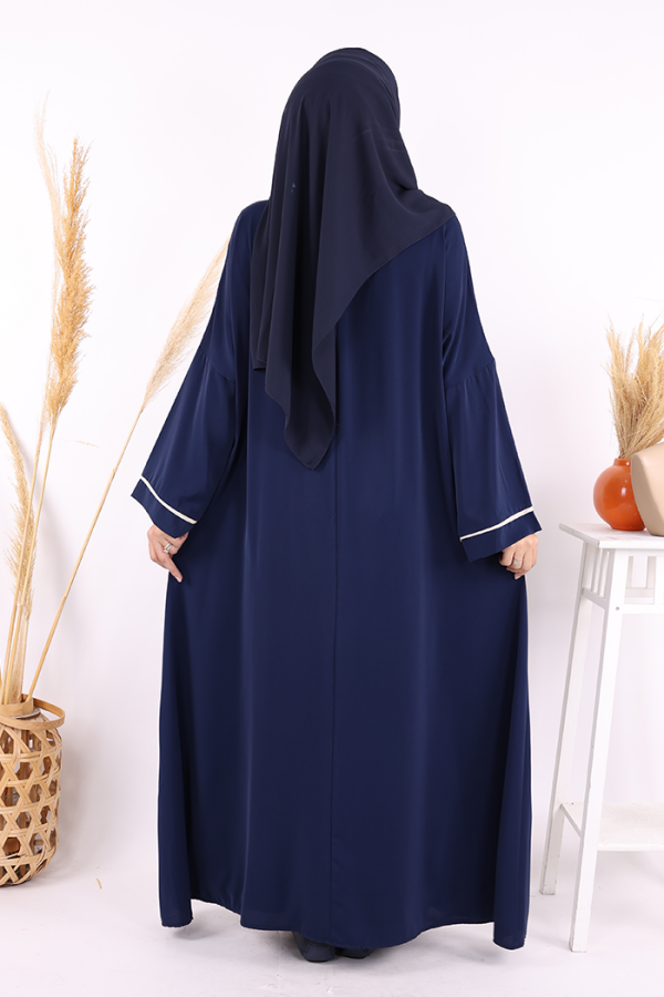 Cepli Şerit Detaylı Elbise 6018 Lacivert - 4