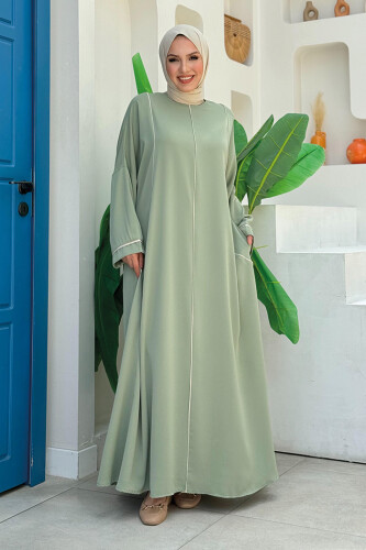 Cepli Şerit Detaylı Elbise 6018 Mint - Bym Fashion