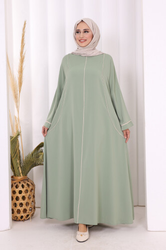 Cepli Şerit Detaylı Elbise 6018 Mint 