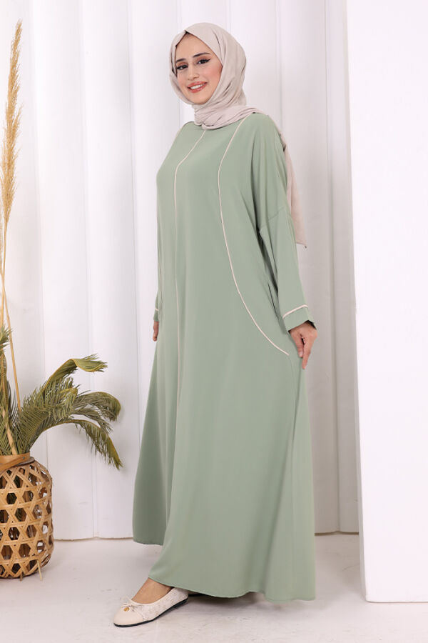 Cepli Şerit Detaylı Elbise 6018 Mint - 3