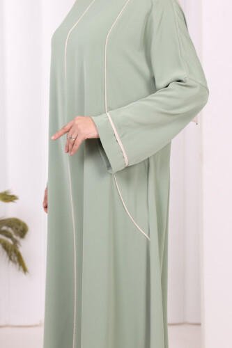 Cepli Şerit Detaylı Elbise 6018 Mint - 6