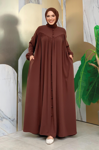 Robalı Britli Ferace 6022 Kahverengi - Bym Fashion