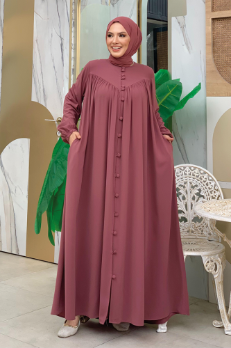 Robalı Britli Ferace 6022 Pudra - Bym Fashion