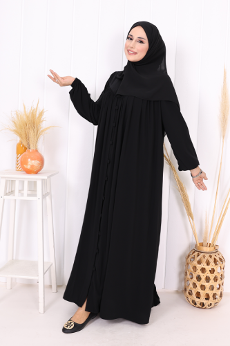 Robalı Britli Ferace 6022 Siyah - Bym Fashion