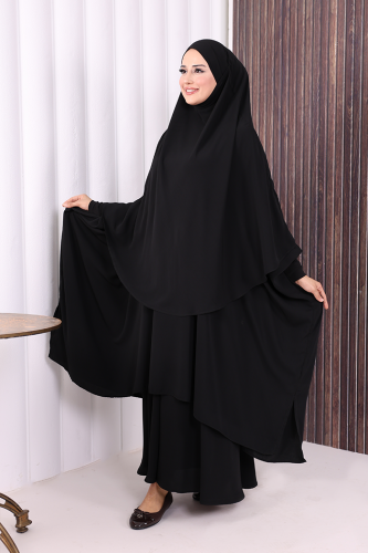 Sufleli Cilbab 6024 Siyah - 3