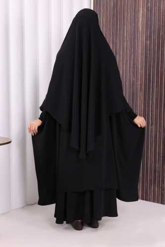 Sufleli Cilbab 6024 Siyah - 4