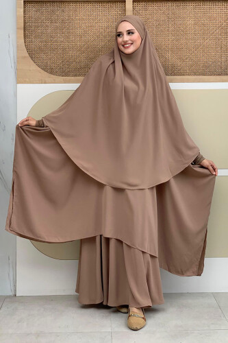 Sufleli Cilbab 6024 Vizon - Bym Fashion