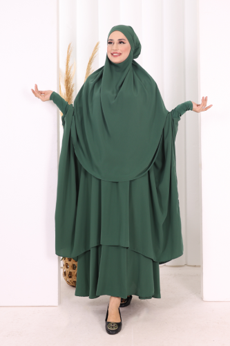 Sufleli Cilbab 6024 Zümrüt - Bym Fashion