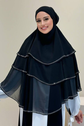 Taş Detaylı Sufle 6030 Siyah - Bym Fashion