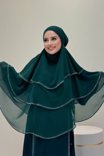 Taş Detaylı Sufle 6030 Zümrüt - Bym Fashion