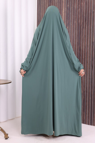 Kendinden Peçeli Sufleli Cilbab 6032 Mint - 3