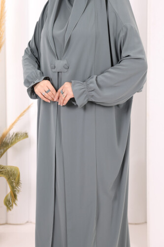 Medine Kendinden Peçeli Sufleli Cilbab 6032 Mint - 6