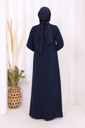 Taş Detaylı Elbise 6033 Lacivert - 4
