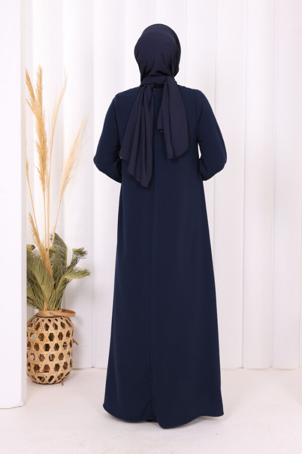 Taş Detaylı Elbise 6033 Lacivert - 4
