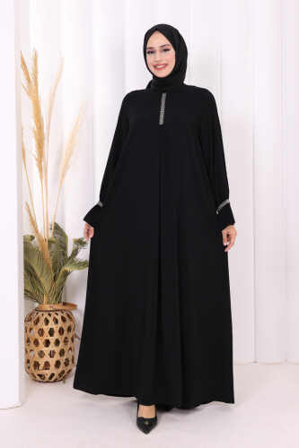 Taş Detaylı Elbise 6033 Siyah - Bym Fashion