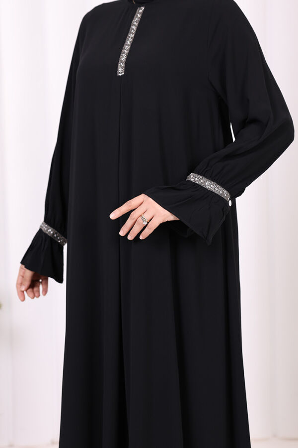 Taş Detaylı Elbise 6033 Siyah - 6