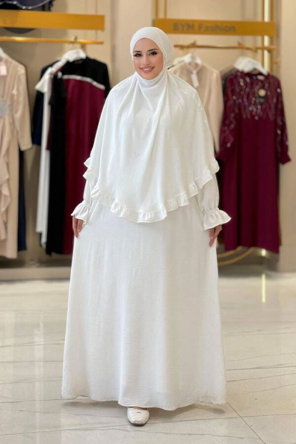 Sufleli Namaz Elbisesi 6034 Ekru - 1