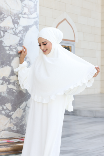 Sufleli Namaz Elbisesi 6034 Ekru - 3