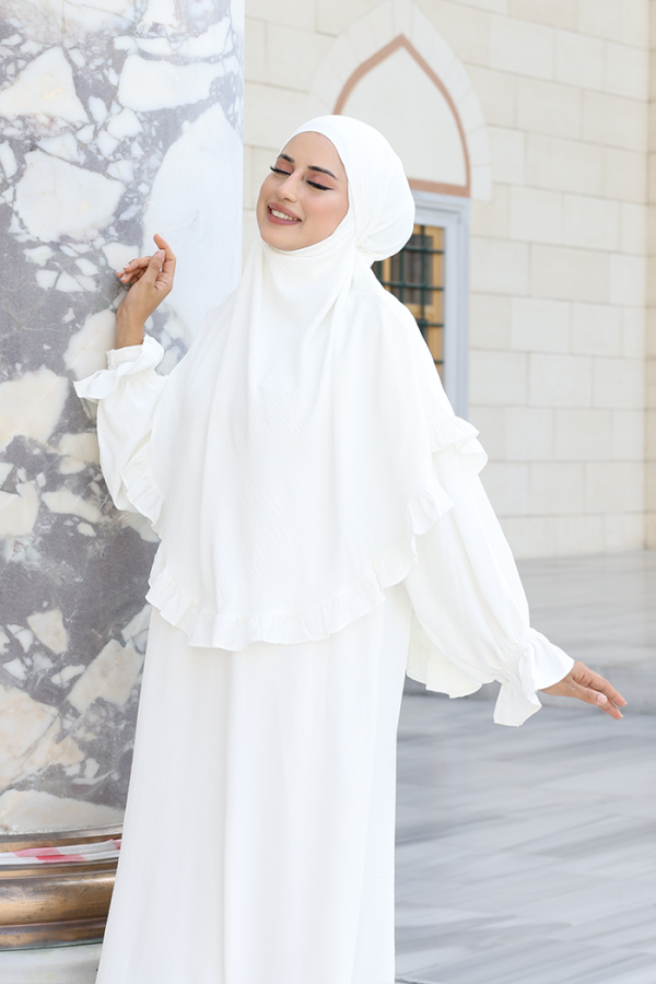 Sufleli Namaz Elbisesi 6034 Ekru - 5