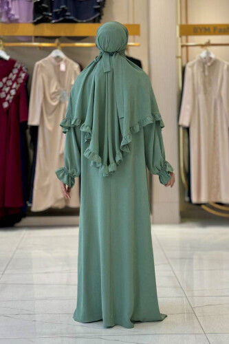 Sufleli Namaz Elbisesi 6034 Mint - 2