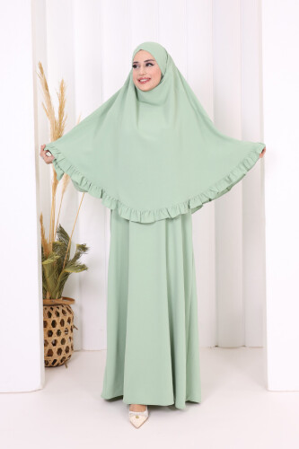 Sufleli Namaz Elbisesi 6034 Mint 