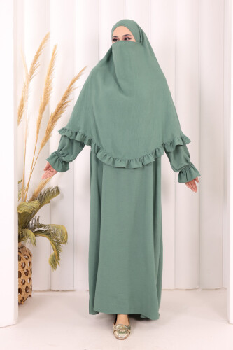 Sufleli Namaz Elbisesi 6034 Mint