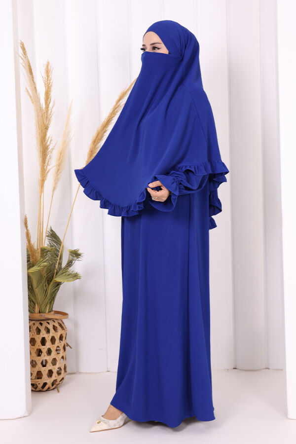 Sufleli Namaz Elbisesi 6034 Saks - 3