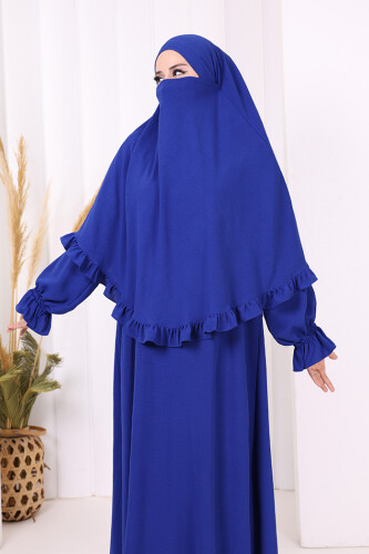 Sufleli Namaz Elbisesi 6034 Saks - 5