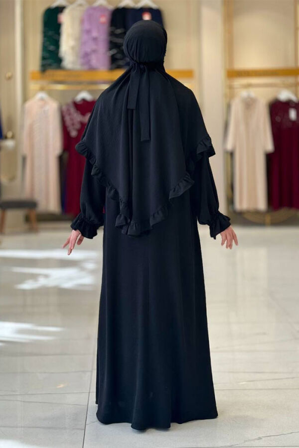 Sufleli Namaz Elbisesi 6034 Siyah - 2