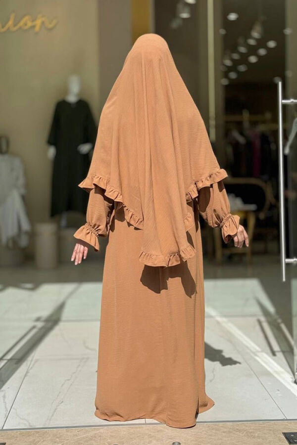 Sufleli Namaz Elbisesi 6034 Vizon - 2