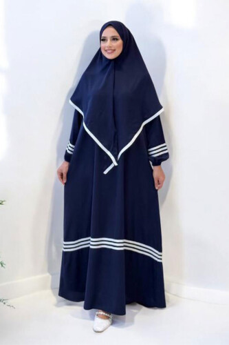 Şal Elbise İkili Takım 6036 Lacivert - 2