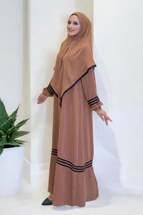 Şal Elbise İkili Takım 6036 Taba - 3
