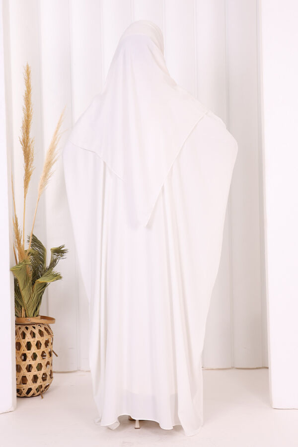 Düğme Detaylı Yarasakol Cilbab 6042 Ekru - 4