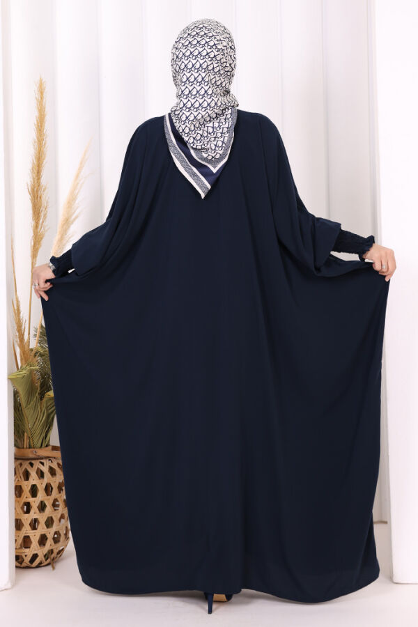 Düğme Detaylı Yarasakol Cilbab 6042 Lacivert - 4
