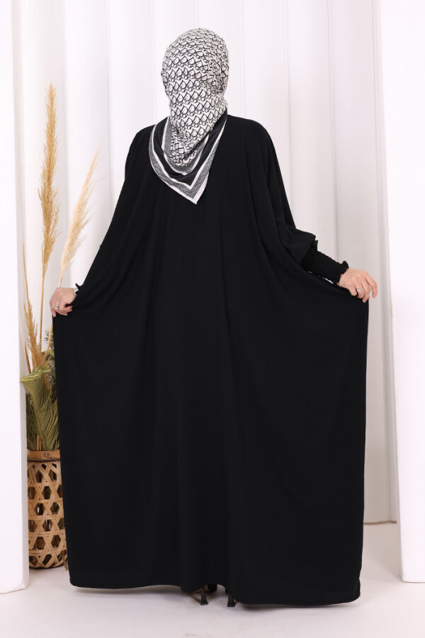 Düğme Detaylı Yarasakol Cilbab 6042 Siyah - 4