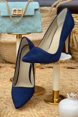 6538 Süet Stiletto Lacivert - 3