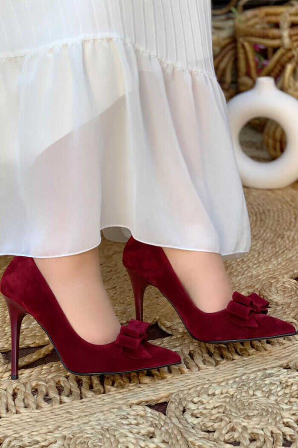 6539 Fiyonklu Stiletto Bordo - 2