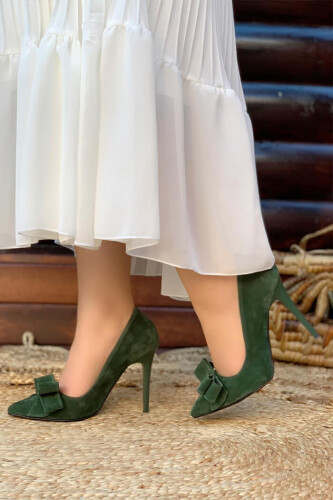 6539 Fiyonklu Stiletto Haki - Bym Fashion