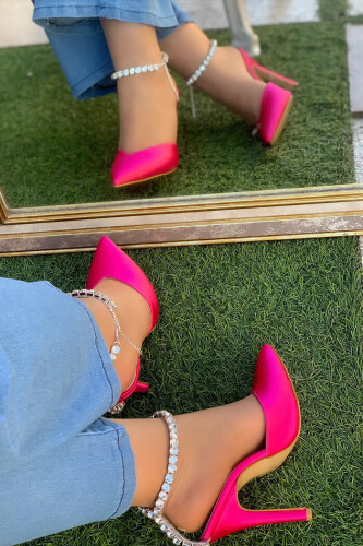 6549 Topuklu Ayakkabı Fuşya - Bym Fashion