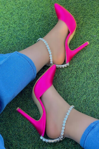 6549 Topuklu Ayakkabı Fuşya - 4