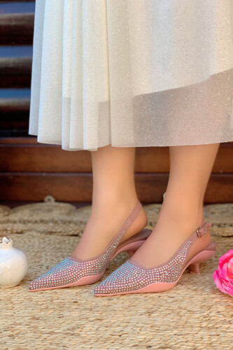 6554 Ayakkabı Pudra - Bym Fashion