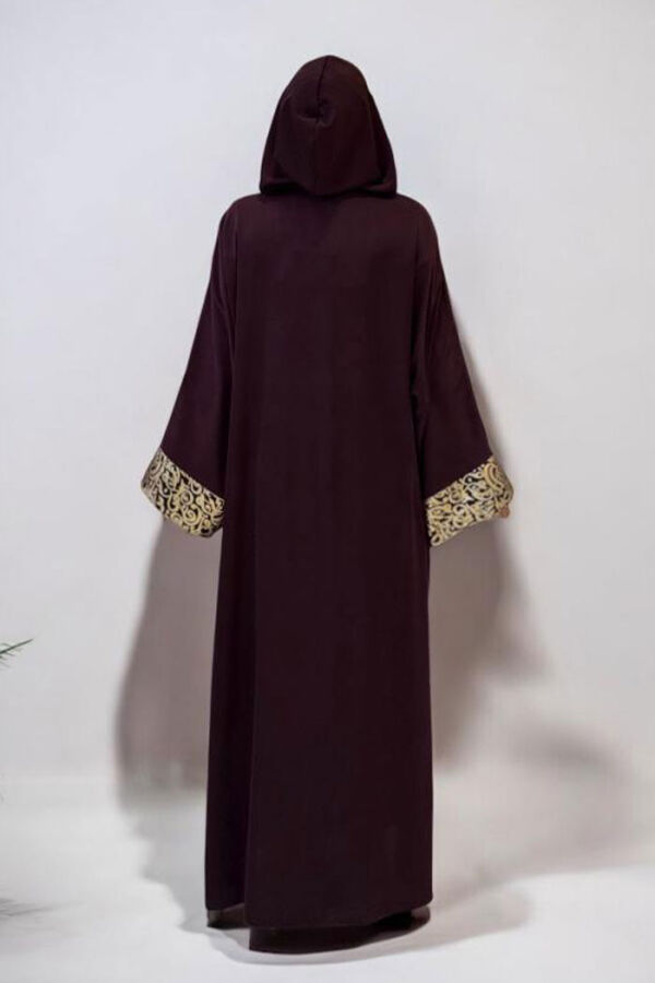 Arapça Harf Baskılı Abaya 70014 Bordo - 2