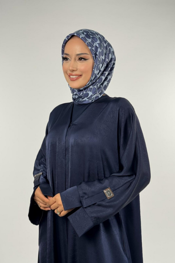 Çıt Çıt Düğmeli Ferace 70023 Lacivert - 4