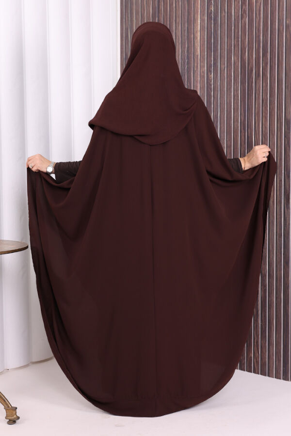 Düğme Detaylı Pelerin 70024 Kahverengi - 5