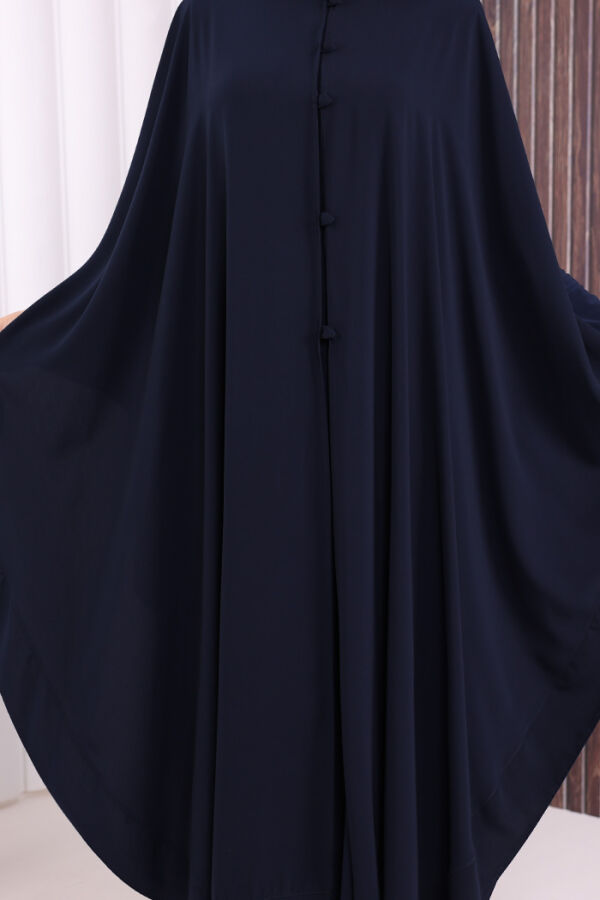 Düğme Detaylı Pelerin 70024 Lacivert - 7