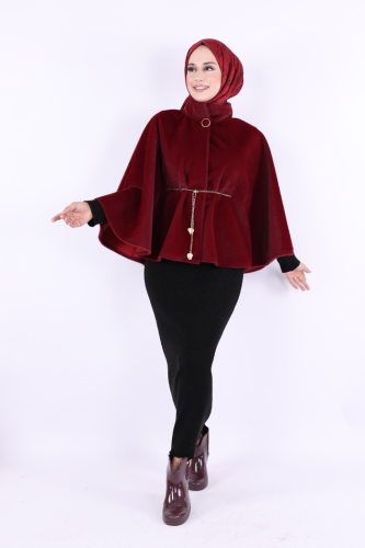 Zincir Kemer Detaylı Panço 70032 Bordo - 4