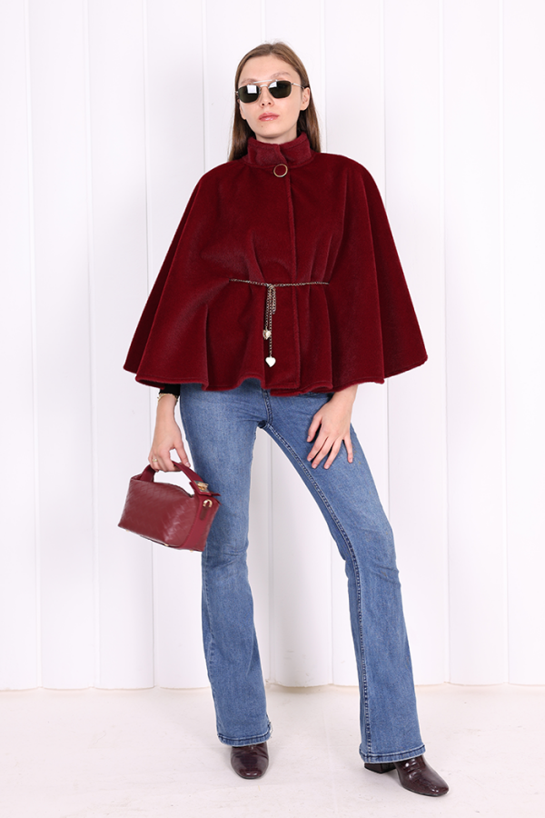 Zincir Kemer Detaylı Panço 70032 Bordo - 3